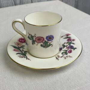 Vintage Wedgwood Devon Sprays England Cup & Saucer Floral Bone China Teacup Set